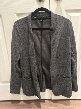Banana Republic Gray Herringbone Blazer
